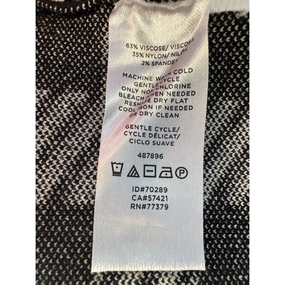 Ann Taylor Woman's Sz M Black & White Houndstooth Knit Car Coat Long - Picture 6 of 9